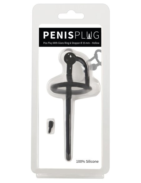 Čep za penis Piss Play With Glans Ring & Stopper Ø 35mm - Hollow