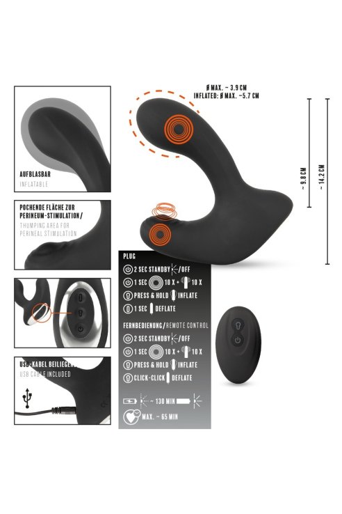 Massager prostate RC Butt Plug with 3 functions