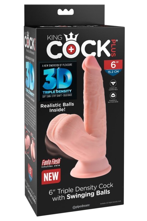 Dildo "6 Triple Density Cock with Swinging Balls