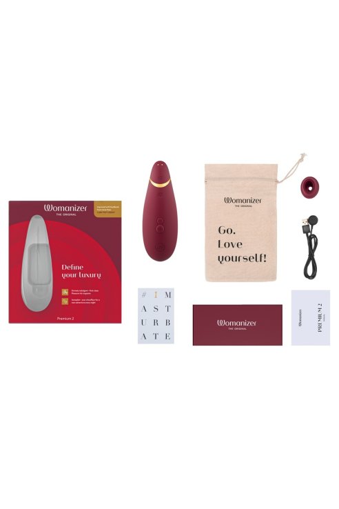 Вакуумный массажер для клитора womanizer Premium 2 light-red