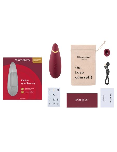 Вакуумный массажер для клитора womanizer Premium 2 light-red