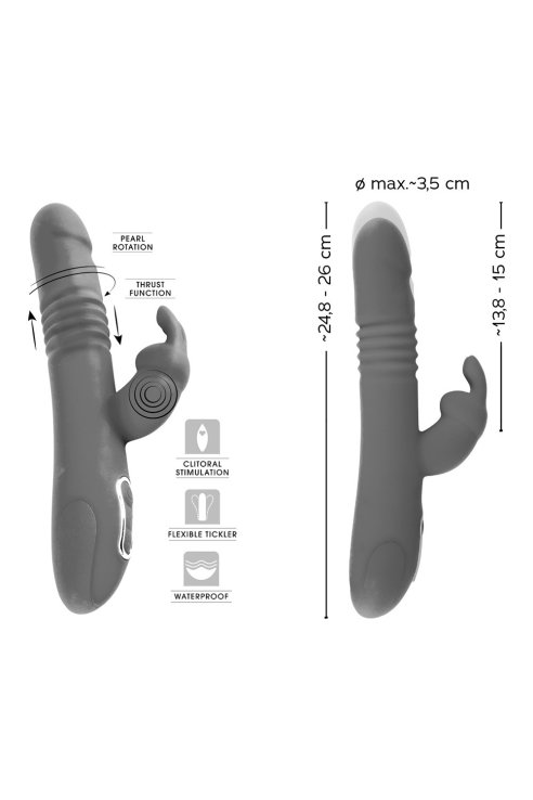 Вибратор со стимулятором клитора Javida Thrusting Rab