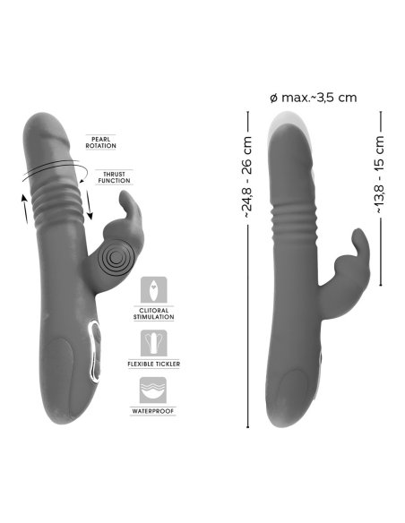 Вибратор со стимулятором клитора Javida Thrusting Rab