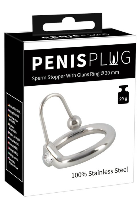 Čep za penis Sperm Stopper With Glans Ring Ø 30 mm