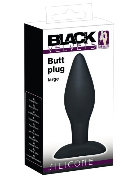 Silicone Butt Plug Black L
