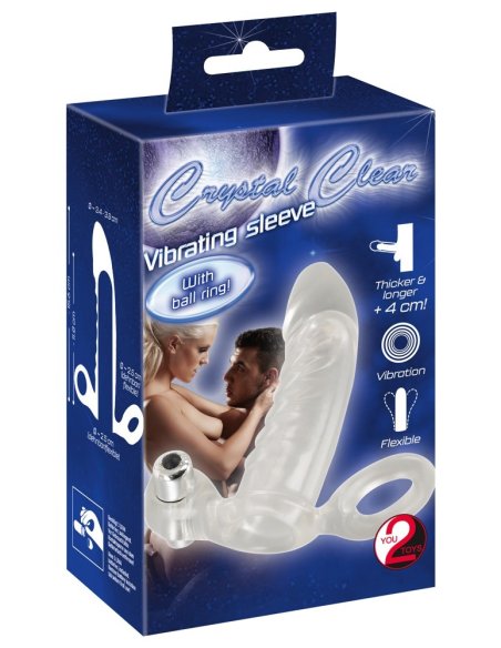 Насадка на пенис с вибрацией Chrystal Vibrating Sleeve