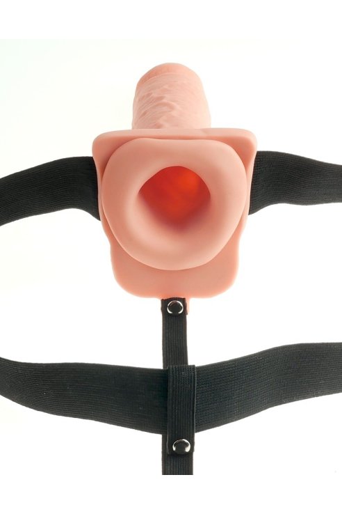 Strap-on sa vibracijom 7" Hollow Rechargeable Strap-on with Balls