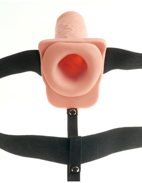 Strap-on sa vibracijom 7" Hollow Rechargeable Strap-on with Balls