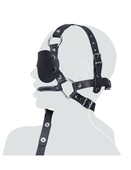 Кляп Leather Head Harness with Dildo