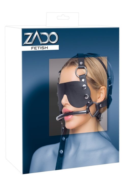 Кляп Leather Head Harness with Dildo