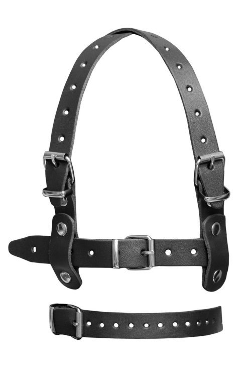 Кляп Leather Head Harness with Dildo