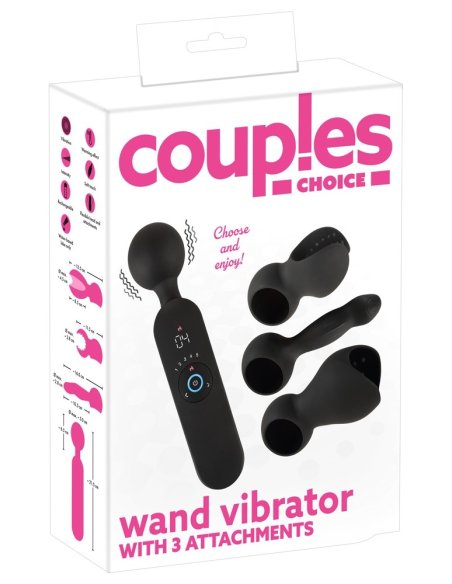 Vibromasazer Wand Vibrator with 3 Attachments