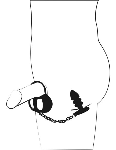 Black Velvets Cock & Ball Ring + Plug