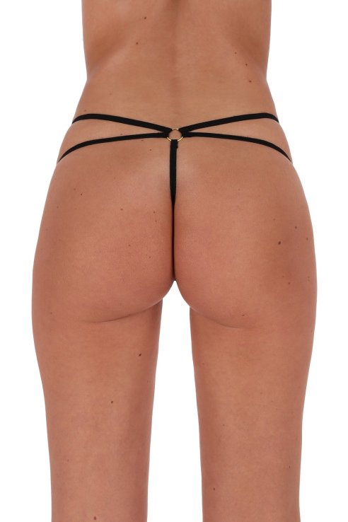 Трусики ROSCA THONG black S/M - Passion