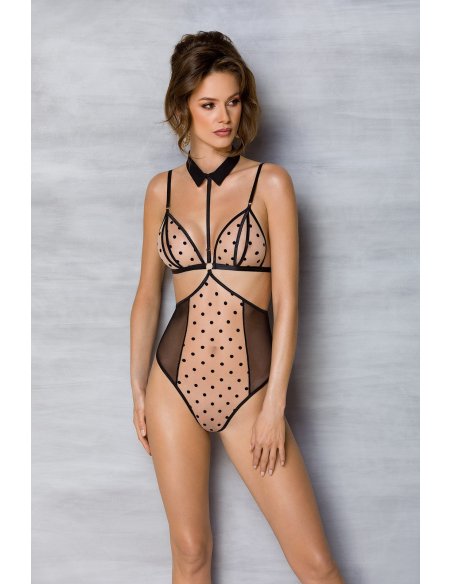 Bodi DOMINICA BODY black/beige S/M - Passion