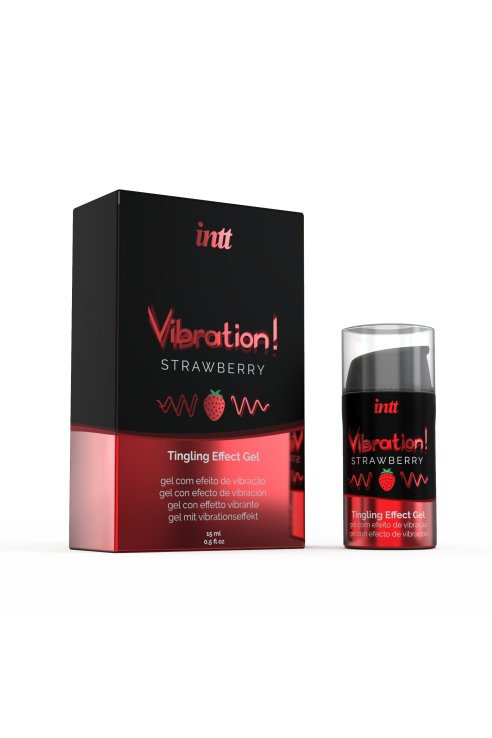 Liquid vibrator VIBRATION STRAWBERRY 15 ml