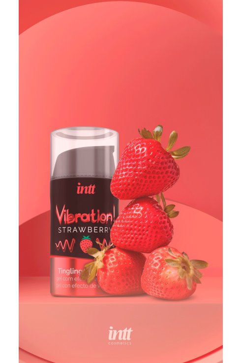 Liquid vibrator VIBRATION STRAWBERRY 15 ml