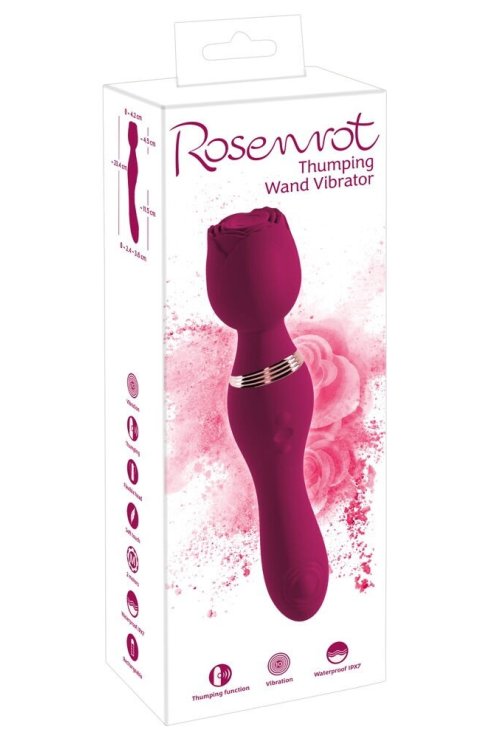 Vibromasazer Thumping Wand Vibrator Rosenrot