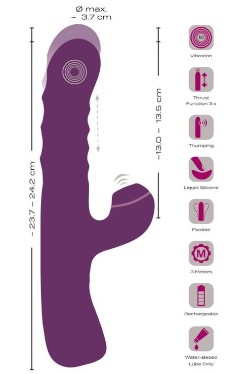 Вибратор со стимулятором клитора 3 Function Rabbit Vibrator JAVIDA