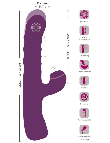 Вибратор со стимулятором клитора 3 Function Rabbit Vibrator JAVIDA