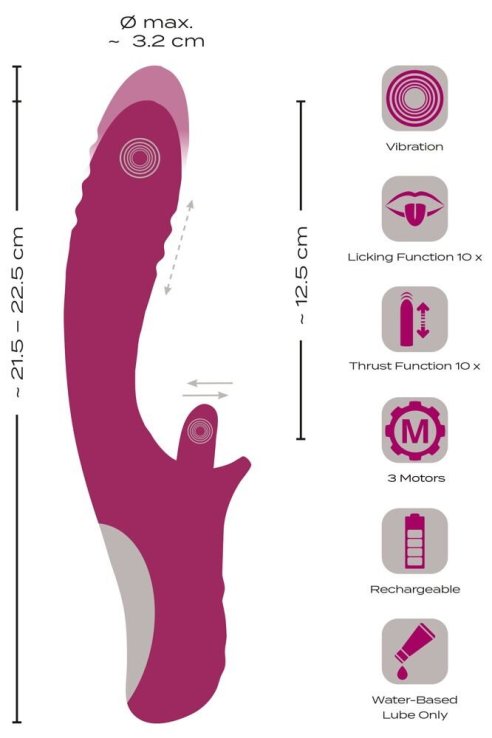 Vibrator Zec Licking & Thrusting Vibrator JAVIDA