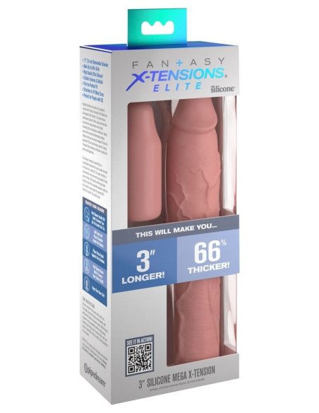 Nadogradna navlaka za penis 3" Silicone X-tension with Strap