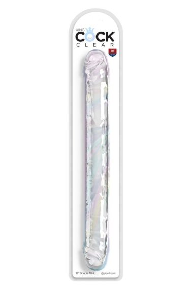 18" Double Dildo King Cock Clear