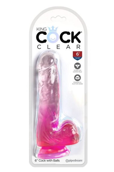 Dildo 6“ Cock with Balls King Cock Clear 2