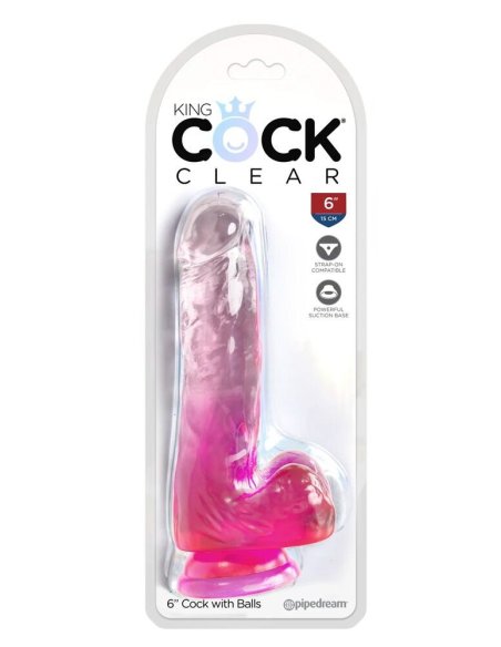6“ Cock with Balls King Cock Clear