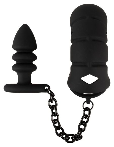 Cock cage with butt plug Black Velvets