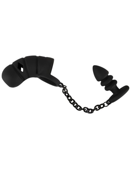 Cock cage with butt plug Black Velvets