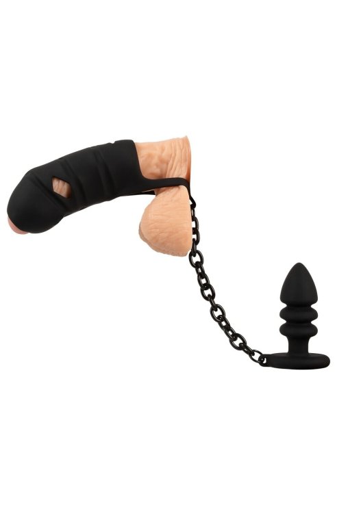 Cock cage with butt plug Black Velvets