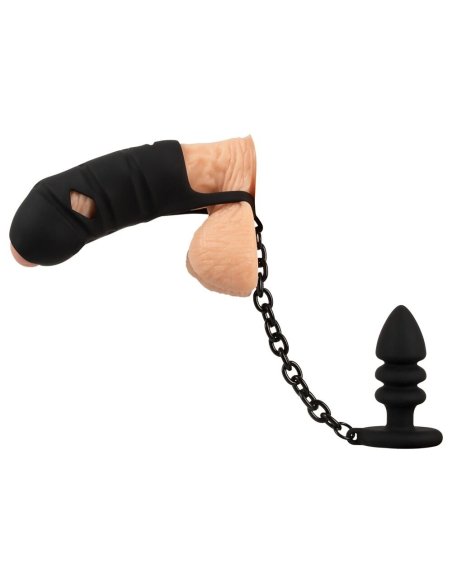 Cock cage with butt plug Black Velvets