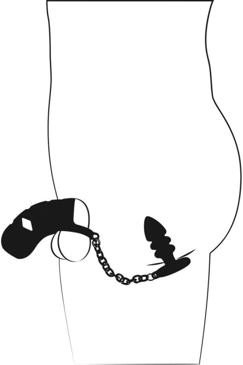 Cock cage with butt plug Black Velvets