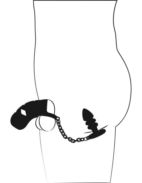 Analna kupa Cock cage with butt plug Black Velvets