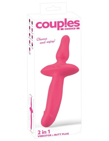 Страп-он 2in1 Vibrator + Butt Plug Couples Choice