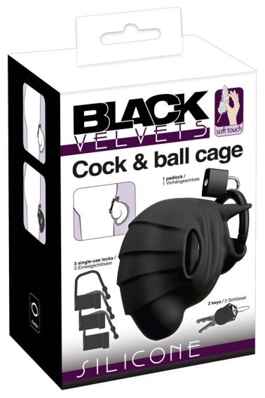 Устройство верности для пениса Cock & ball cage Black Velvets