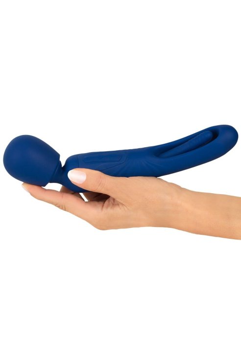 Вибромассажер 2in1 Wand with Flicking Tongue Sweet Smile