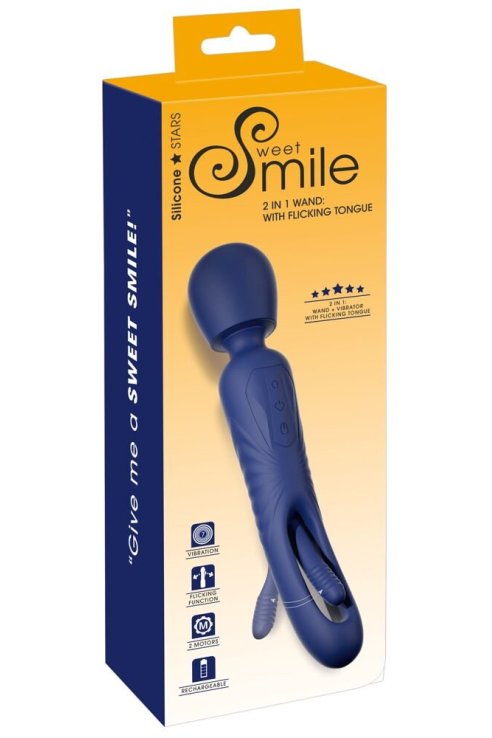 Vibromassager 2in1 Wand with Flicking Tongue Sweet Smile
