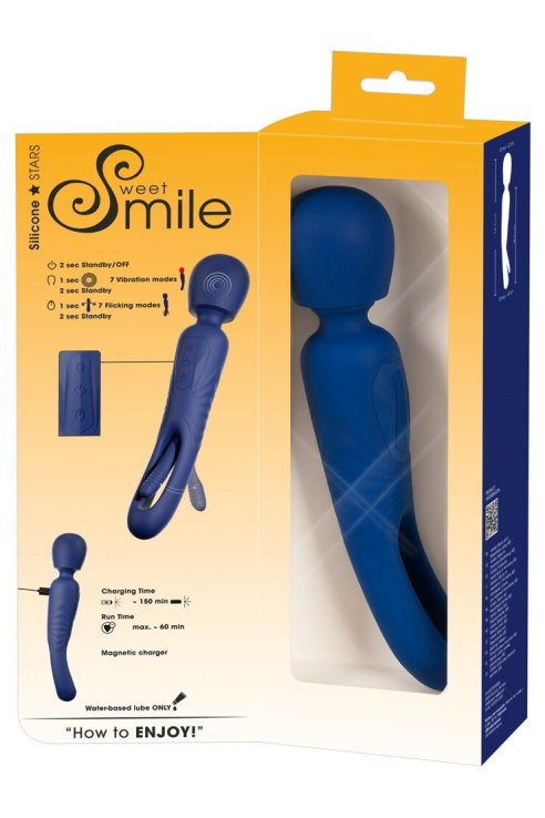 Vibromassager 2in1 Wand with Flicking Tongue Sweet Smile
