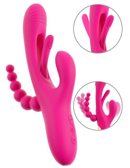 Vibrator za trostruku stimulaciju Triple Vibe With Flicking Tongue Sweet Smile