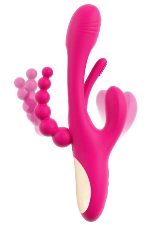 Vibrator za trostruku stimulaciju Triple Vibe With Flicking Tongue Sweet Smile