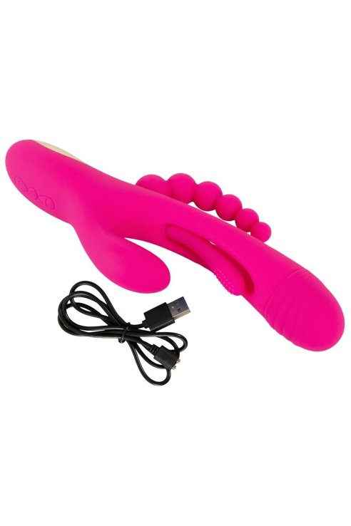 Vibrator za trostruku stimulaciju Triple Vibe With Flicking Tongue Sweet Smile