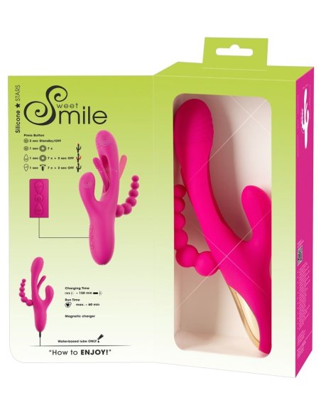Vibrator za trostruku stimulaciju Triple Vibe With Flicking Tongue Sweet Smile