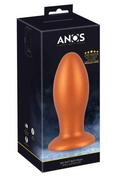 Анальная пробка Soft Butt Plug with suction cup ANOS