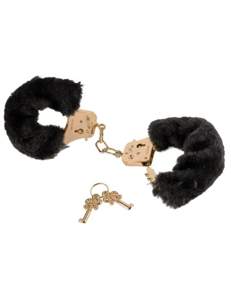 Металлические наручники с мехом Deluxe Furry Cuffs Fetish Fantasy Gold