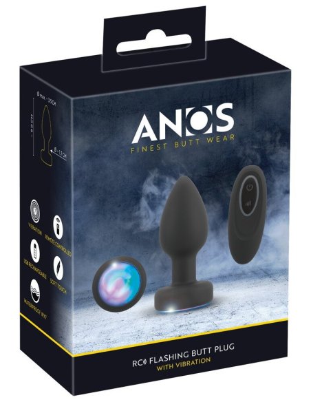 Vibrokupa RC Flashing Butt Plug with Vibration ANOS