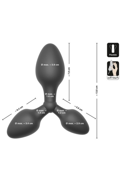 Abalba kupa Training triple butt plug Black Velvets