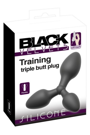 Анальные пробки Training triple butt plug Black Velvets