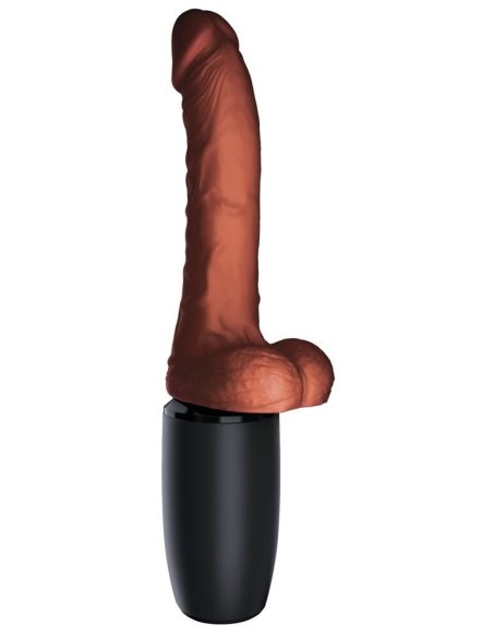 Vibrating 7.5" Thrusting Cock with Balls King Cock Plus